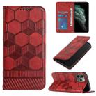 For iPhone 11 Pro Football Texture Magnetic Leather Flip Phone Case (Red) - 1