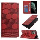 For iPhone 11 Pro Max Football Texture Magnetic Leather Flip Phone Case (Red) - 1