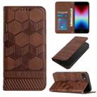For iPhone SE 2022 / SE 2020 / 8 / 7 Football Texture Magnetic Leather Flip Phone Case(Brown) - 1
