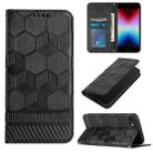 For iPhone SE 2022 / SE 2020 / 8 / 7 Football Texture Magnetic Leather Flip Phone Case(Black) - 1