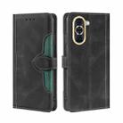 For Huawei nova 10 Skin Feel Magnetic Buckle Leather Phone Case(Black) - 1