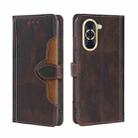 For Huawei nova 10 Skin Feel Magnetic Buckle Leather Phone Case(Brown) - 1