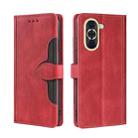 For Huawei nova 10 Skin Feel Magnetic Buckle Leather Phone Case(Red) - 1