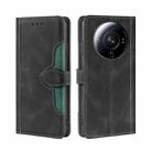 For Xiaomi 12S Ultra Skin Feel Magnetic Buckle Leather Phone Case(Black) - 1