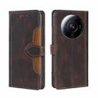 For Xiaomi 12S Ultra Skin Feel Magnetic Buckle Leather Phone Case(Brown) - 1