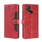 For Xiaomi Poco C40 Skin Feel Magnetic Buckle Leather Phone Case(Red) - 1