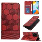 For Xiaomi Redmi 10C / 10 India Football Texture Magnetic Leather Flip Phone Case(Red) - 1