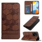 For Xiaomi Redmi 10A Football Texture Magnetic Leather Flip Phone Case(Brown) - 1