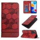 For Xiaomi Redmi Note 11 Global 2022 / Note 11S 4G Football Texture Magnetic Leather Flip Phone Case(Red) - 1