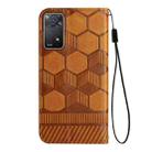 For Xiaomi Redmi Note 11 Pro 5G / 4G Global 2022 / Note 11 Pro+ India Football Texture Magnetic Leather Flip Phone Case(Khaki) - 3