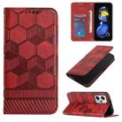 For Xiaomi Redmi Note 11T Pro Football Texture Magnetic Leather Flip Phone Case(Red) - 1