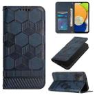 For Samsung Galaxy A03 166mm Football Texture Magnetic Leather Flip Phone Case(Dark Blue) - 1