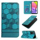 For Samsung Galaxy A03s 164mm India Football Texture Magnetic Leather Flip Phone Case(Light Blue) - 1
