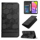 For Samsung Galaxy A03s 164mm India Football Texture Magnetic Leather Flip Phone Case(Black) - 1