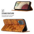 For Samsung Galaxy A12 5G / M12 / F12 Football Texture Magnetic Leather Flip Phone Case(Khaki) - 5