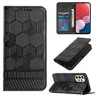 For Samsung Galaxy A13 4G Football Texture Magnetic Leather Flip Phone Case(Black) - 1