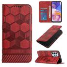 For Samsung Galaxy A23 5G Football Texture Magnetic Leather Flip Phone Case(Red) - 1