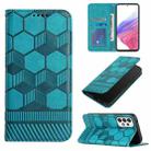For Samsung Galaxy A53 5G Football Texture Magnetic Leather Flip Phone Case(Light Blue) - 1