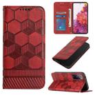 For Samsung Galaxy S20 FE 2022 / S20 FE 5G&4G / S20 Lite / S20 Fan Edition Football Texture Magnetic Leather Flip Phone Case(Red) - 1