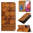 For Samsung Galaxy S20 FE 2022 / S20 FE 5G&4G / S20 Lite / S20 Fan Edition Football Texture Magnetic Leather Flip Phone Case(Khaki) - 1