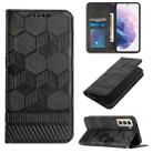 For Samsung Galaxy S21+ 5G Football Texture Magnetic Leather Flip Phone Case(Black) - 1