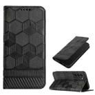 For Samsung Galaxy S22+ 5G Football Texture Magnetic Leather Flip Phone Case(Black) - 1