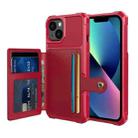 For iPhone 14 Magnetic Wallet Card Bag Leather Phone Case (Red) - 1
