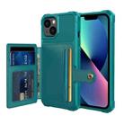 For iPhone 14 Plus Magnetic Wallet Card Bag Leather Phone Case (Cyan) - 1