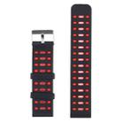 22mm Silicone Watch Band(Black Red) - 1