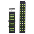 22mm Silicone Watch Band(Black Green) - 1