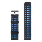 22mm Silicone Watch Band(Black Blue) - 1