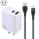 PD 33W USB-C / Type-C+QC 3.0 USB Dual Port Charger with 1m 6A USB to USB-C / Type-C Data Cable, Specification:US Plug(White) - 1