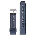 22mm Dual Color Silicone Watch Band(Black Midnight Blue) - 1