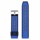 22mm Dual Color Silicone Watch Band(Black Blue) - 1