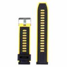 22mm Dual Color Silicone Watch Band(Black Yellow) - 1