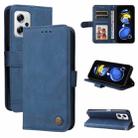 For Xiaomi Redmi Note 11T Pro/Poco X4 GT Skin Feel Life Tree Metal Button Leather Case(Blue) - 1
