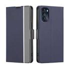 For Motorola Moto G 5G 2022 Twill Texture Side Button Leather Phone Case(Blue) - 1
