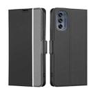 For Motorola Moto G62 5G Twill Texture Side Button Leather Phone Case(Black) - 1