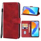 For Asus Zenfone 9 Leather Phone Case(Red) - 1