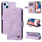 For iPhone 14 Plus Skin Feel Life Tree Leather Case (Purple) - 1