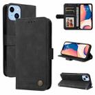 For iPhone 14 Plus Skin Feel Life Tree Leather Case (Black) - 1