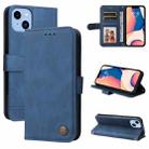 For iPhone 14 Plus Skin Feel Life Tree Leather Case (Blue) - 1