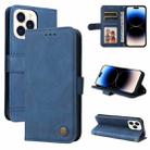 For iPhone 14 Pro Skin Feel Life Tree Leather Case(Blue) - 1