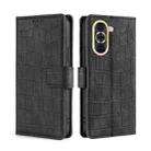For Huawei nova 10 Skin Feel Crocodile Magnetic Clasp Leather Phone Case(Black) - 1
