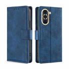 For Huawei nova 10 Skin Feel Crocodile Magnetic Clasp Leather Phone Case(Blue) - 1