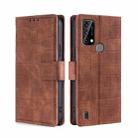 For Blackview A50 Skin Feel Crocodile Magnetic Clasp Leather Phone Case(Brown) - 1