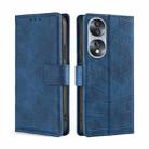 For Honor 70 Skin Feel Crocodile Magnetic Clasp Leather Phone Case(Blue) - 1