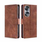 For Honor 70 Skin Feel Crocodile Magnetic Clasp Leather Phone Case(Brown) - 1