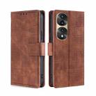 For Honor 70 Pro/70 Pro+ Skin Feel Crocodile Magnetic Clasp Leather Phone Case(Brown) - 1