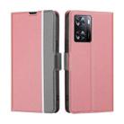 For OPPO A57 4G 2022 Twill Texture Side Button Leather Phone Case(Pink) - 1